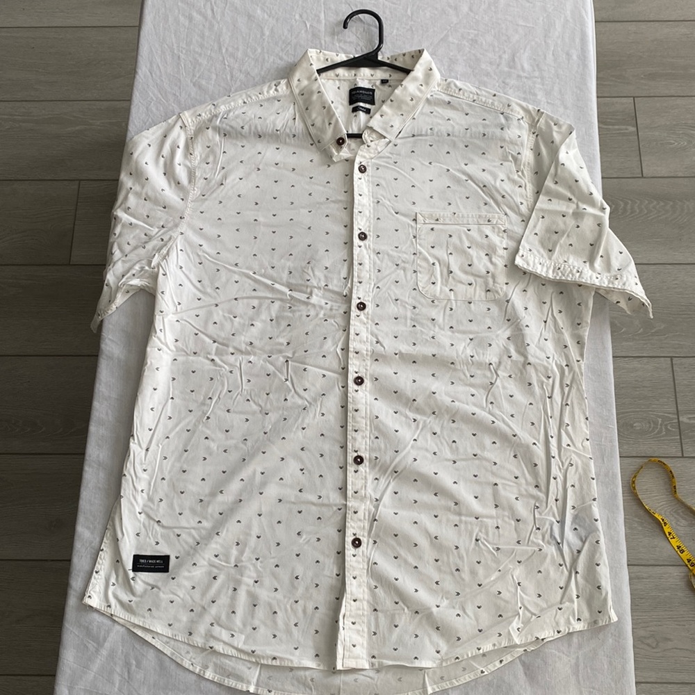 7 Diamonds Short Sleeved Button Down XXL White